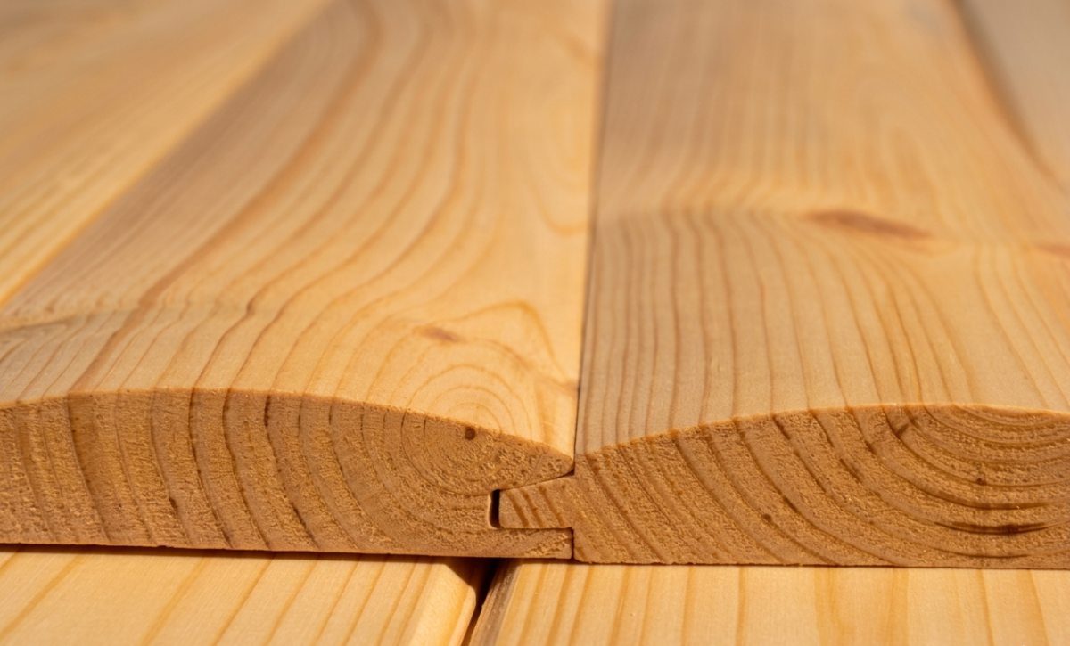 Szalówka półokrągła drewniana sosnowa do elewacji i podbitki