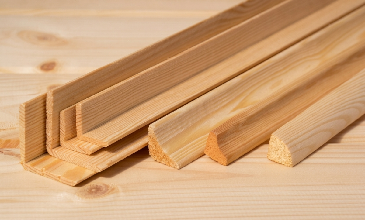 Listwy wykończeniowe drewniane sosnowe – różne profile
